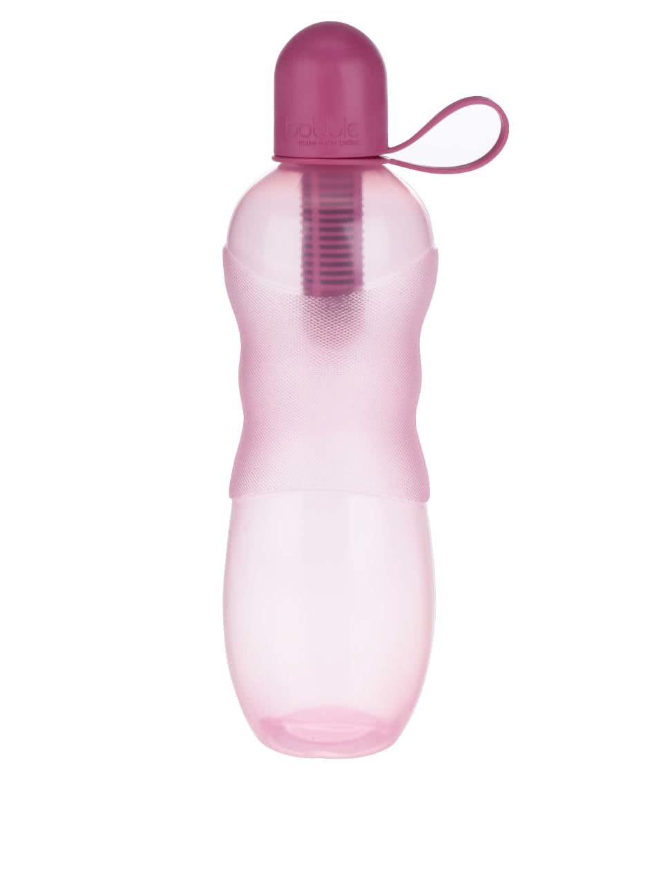 Růžová sportovní filtrační láhev se silikonovým víčkem bobble Sport