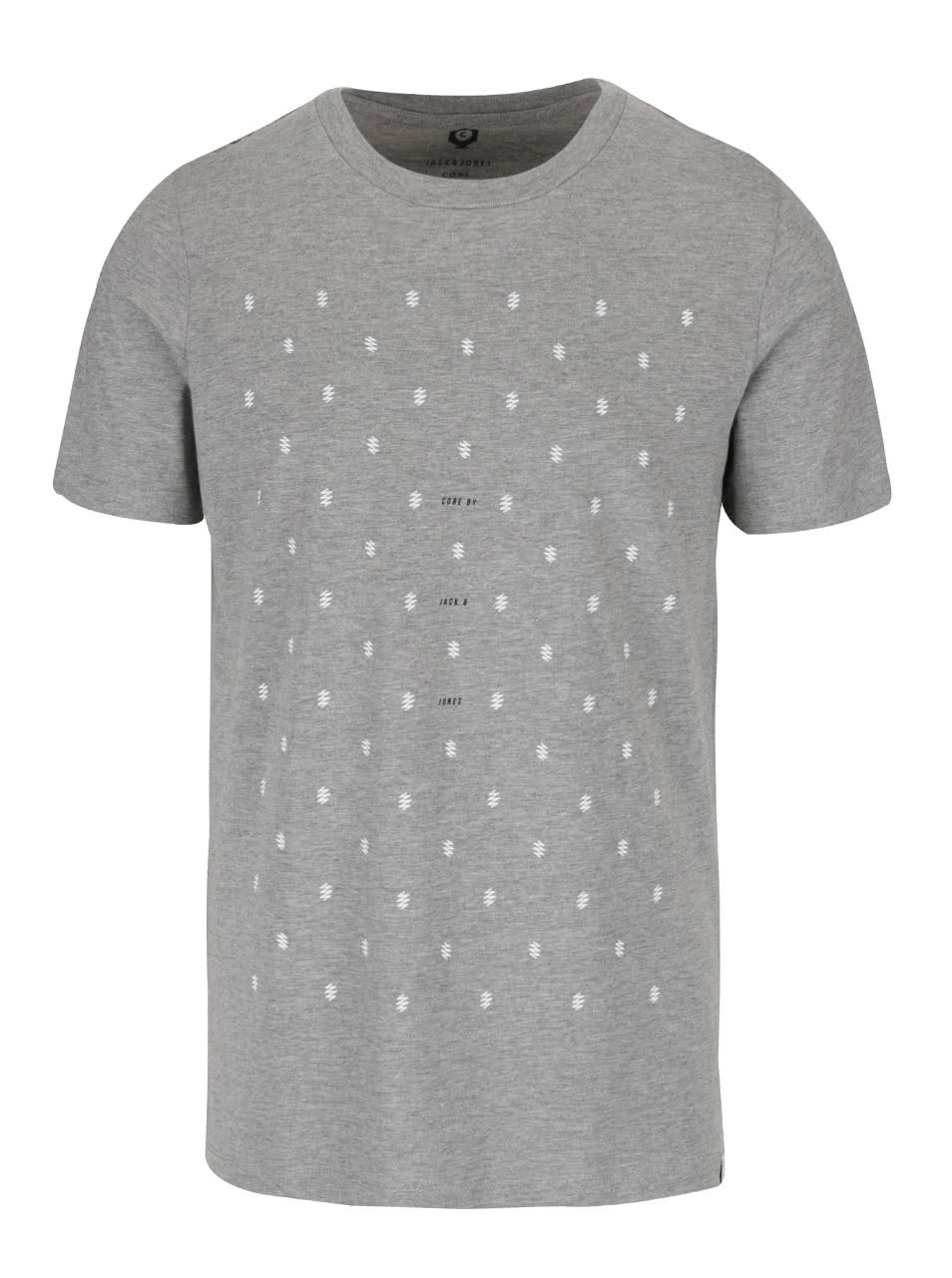 Světle šedé žíhané triko se vzorem Jack & Jones Stockholm