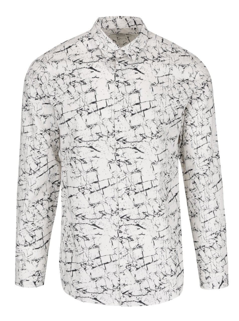 Krémová vzorovaná slim fit košile Jack & Jones Marble
