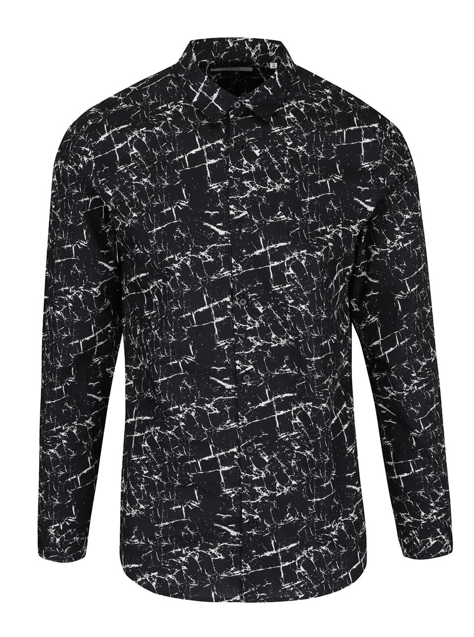 Černá vzorovaná slim fit košile Jack & Jones Marble