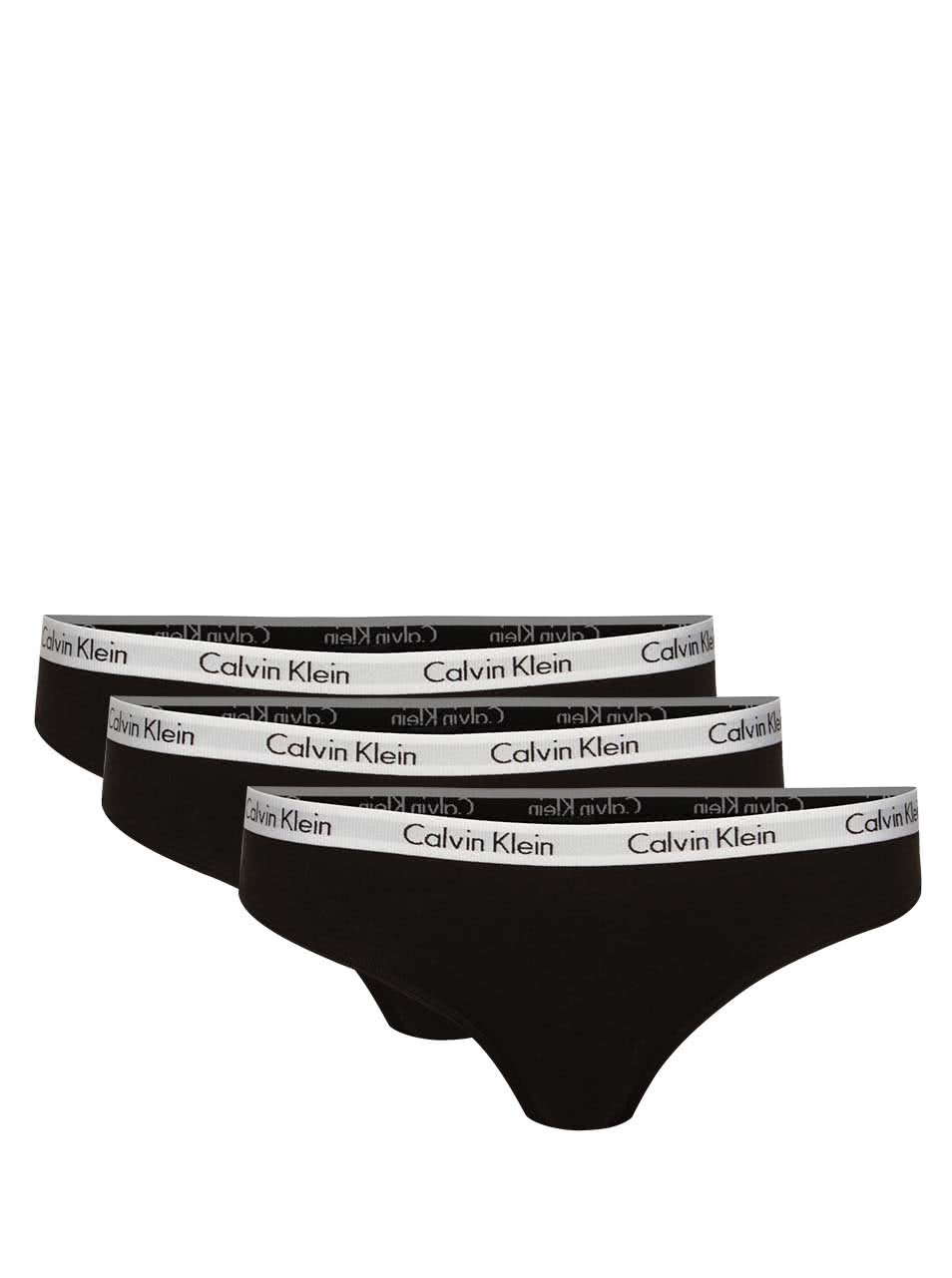 Sada tří kalhotek v černé barvě Calvin Klein