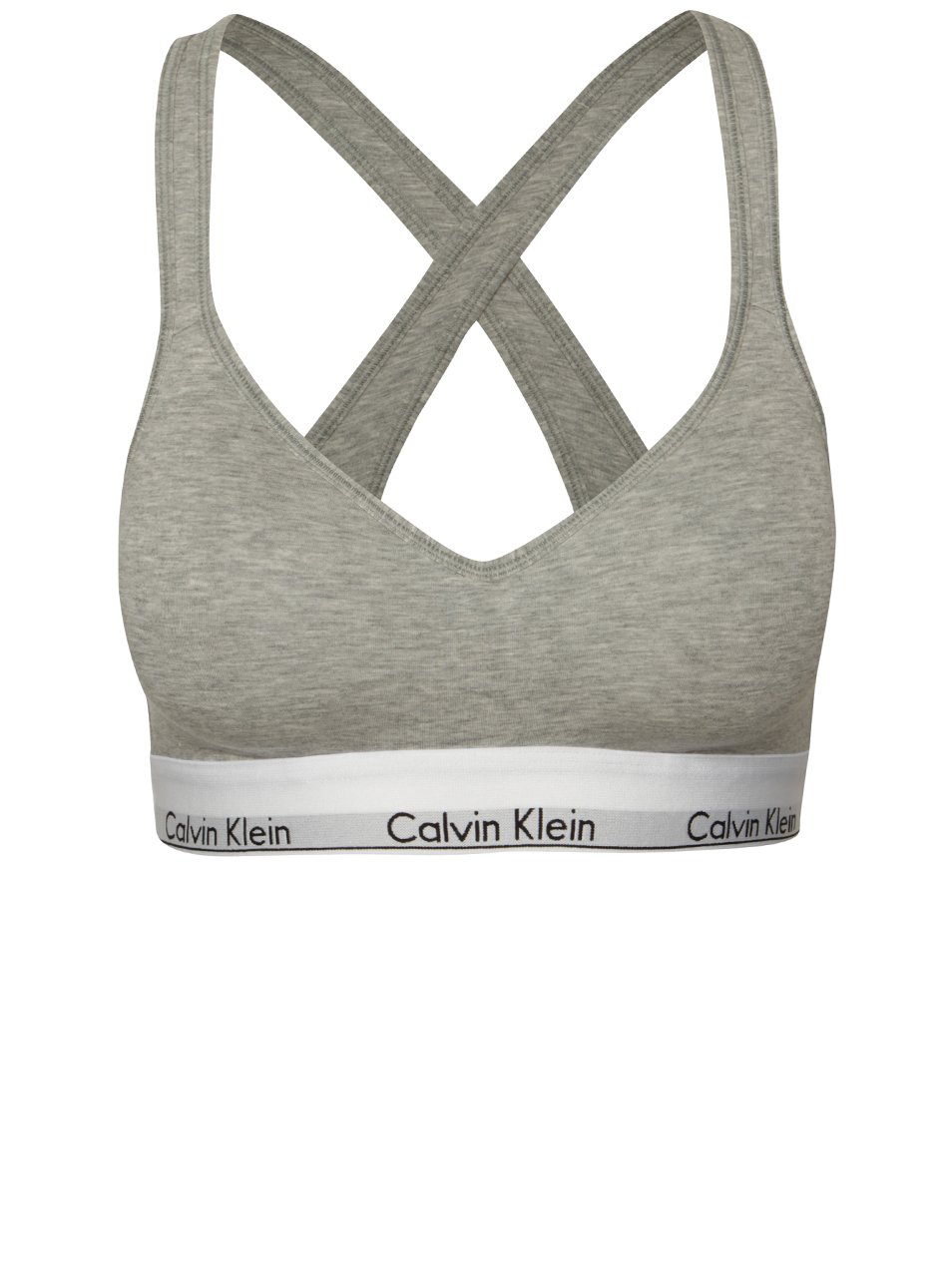 Šedá sportovní podprsenka se širokým spodním lemem Calvin Klein
