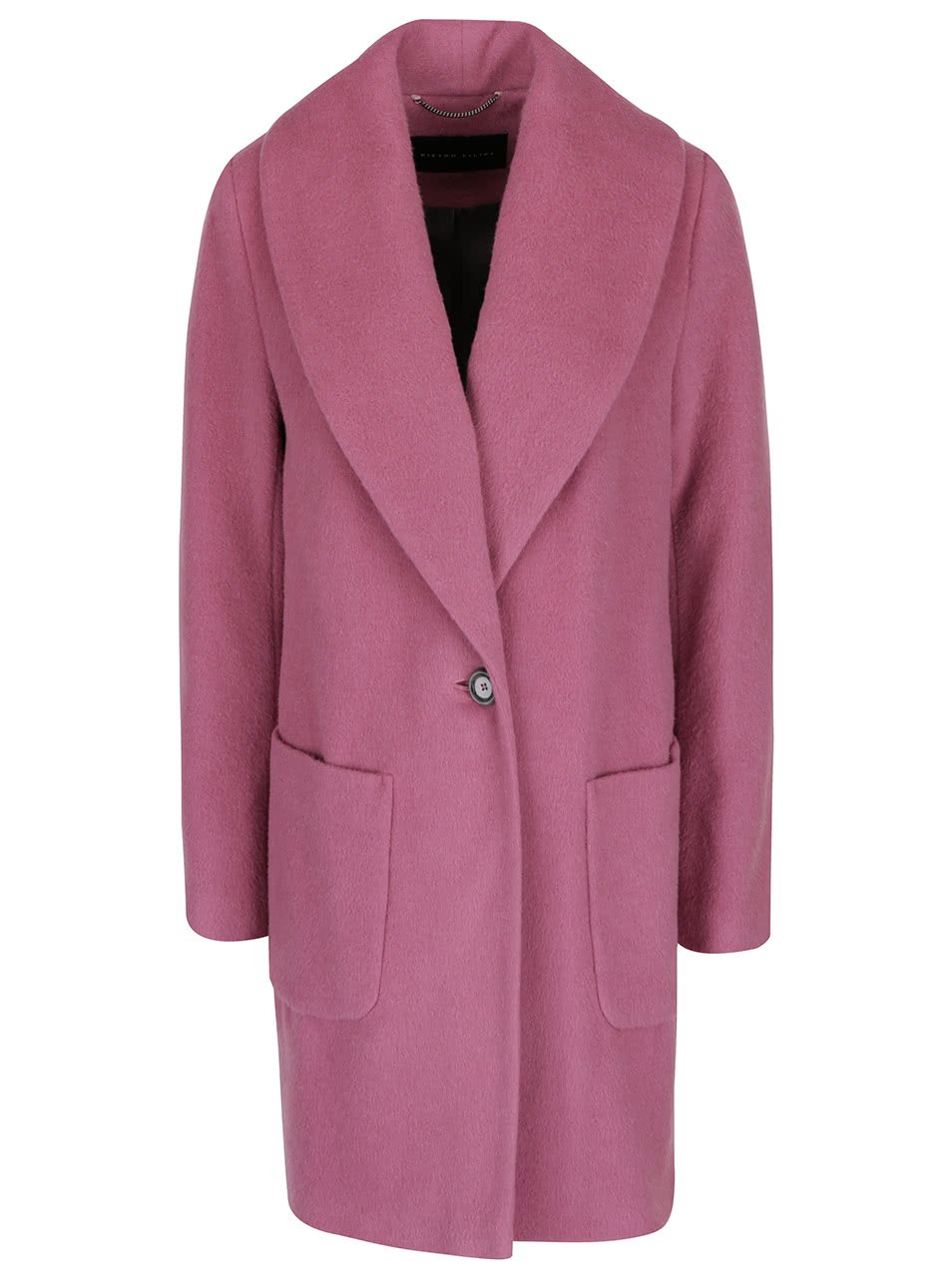 Růžový dámský vlněný kabát Pietro Filipi