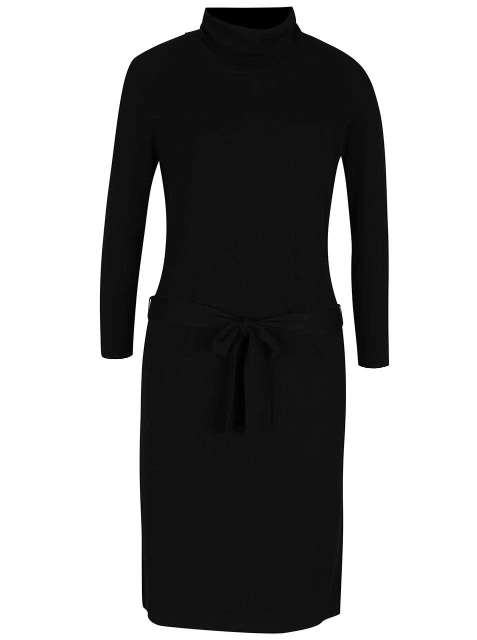 Černé svetrové šaty s rolákem Pietro Filipi