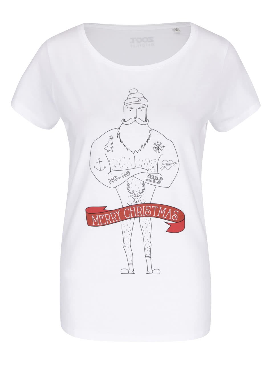 Bílé dámské tričko s potiskem ZOOT Originál Merry Christmas