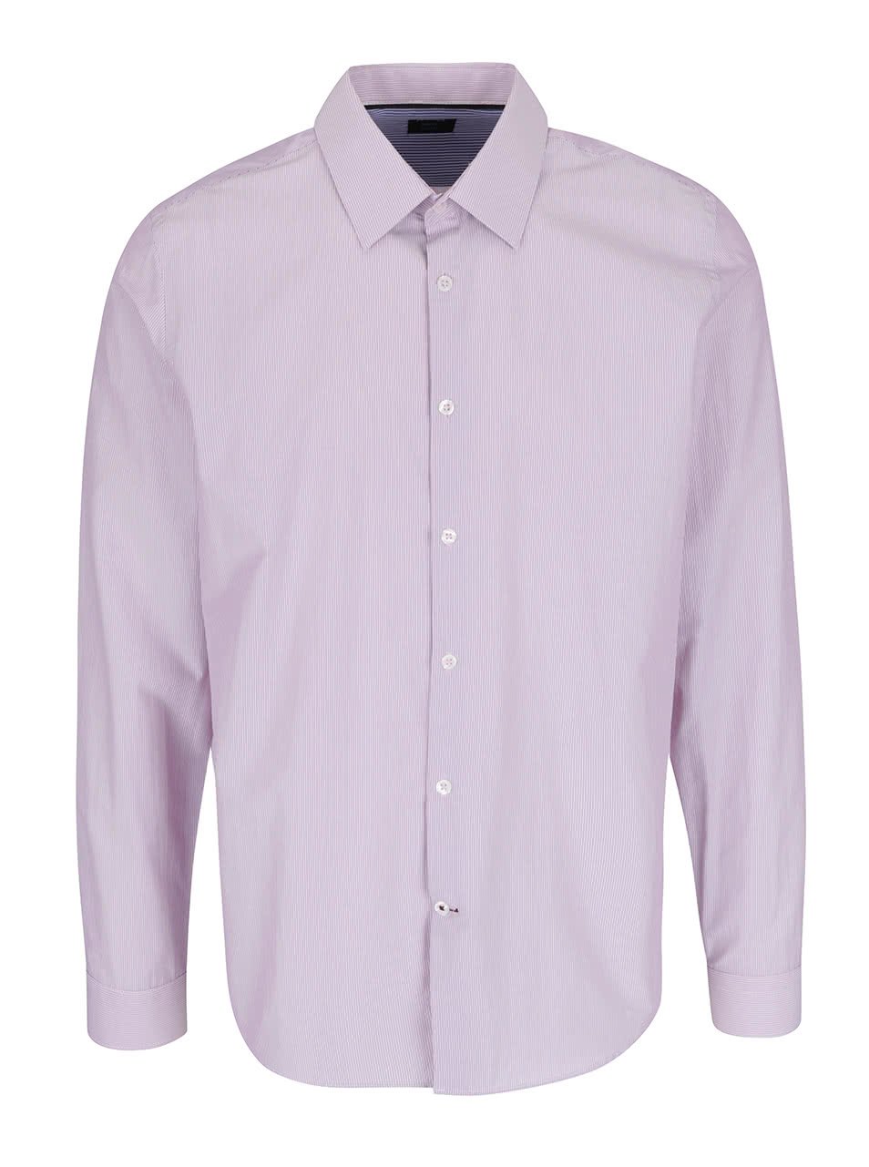 Světle růžová pruhovaná slim fit košile Burton Menswear London