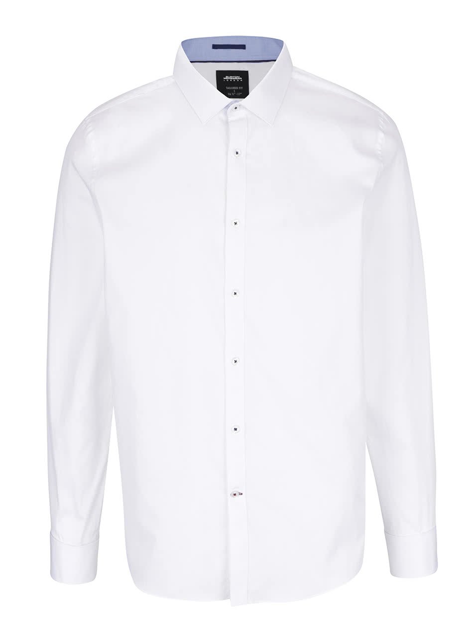 Bílá formální košile s jemným vzorem Burton Menswear London