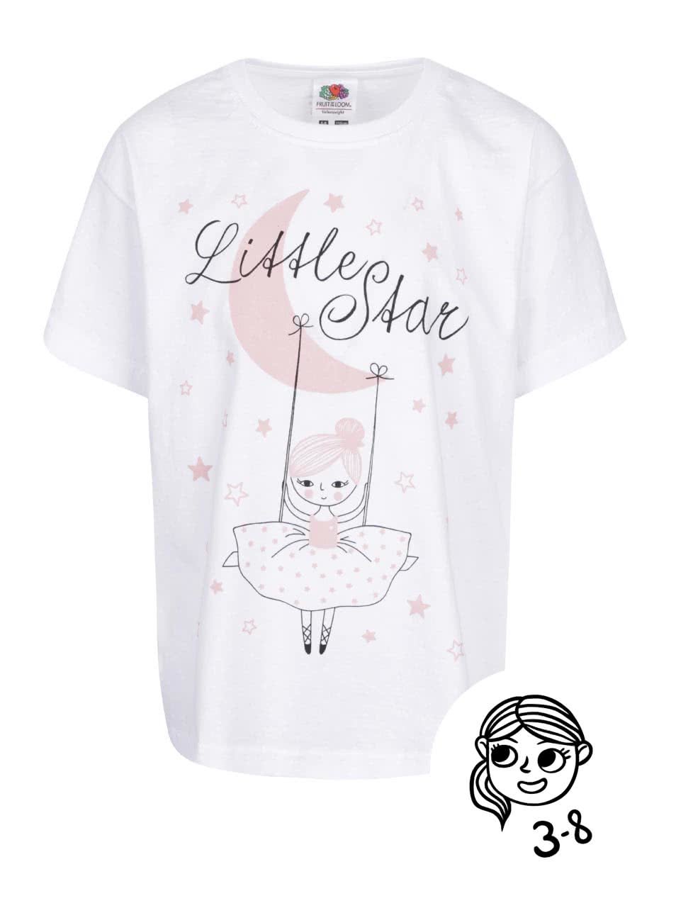 Bílé holčičí tričko s potiskem ZOOT Kids Little star