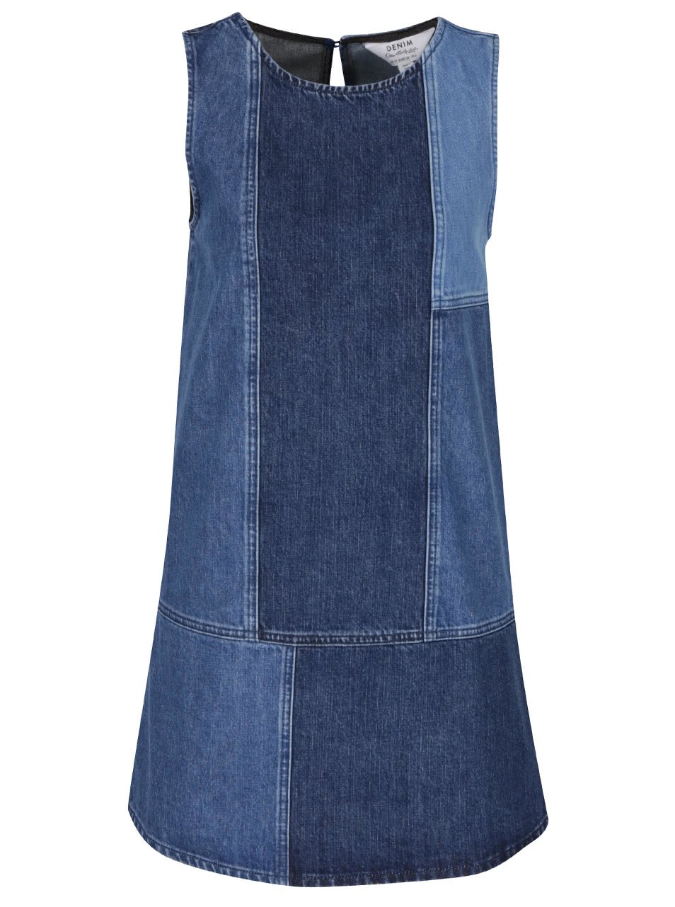 Modré džínové šaty bez rukávů Miss Selfridge