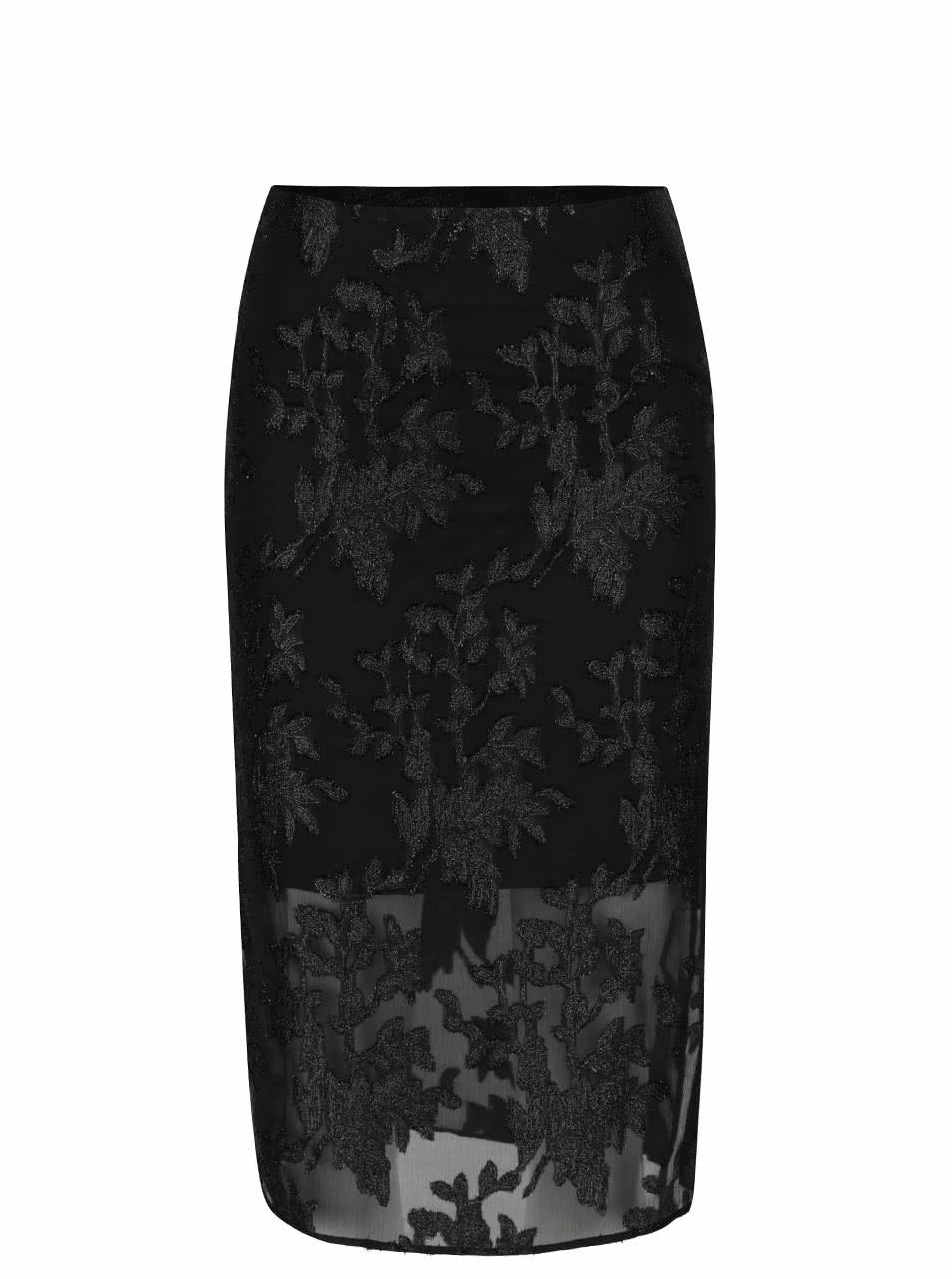 Černá sukně s třpytivým vyšíváním Miss Selfridge