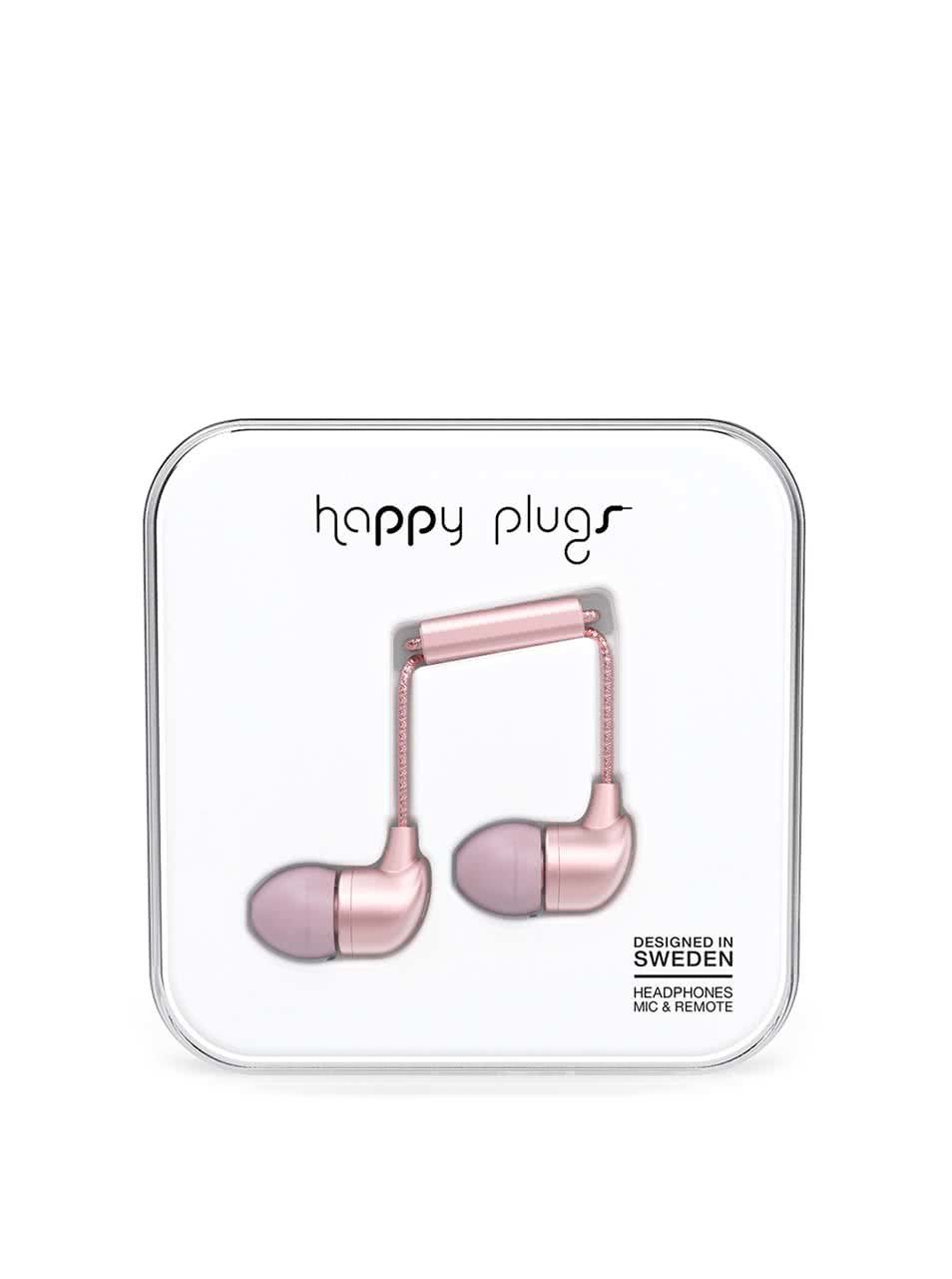 Růžová in-ear saint sluchátka Happy Plugs