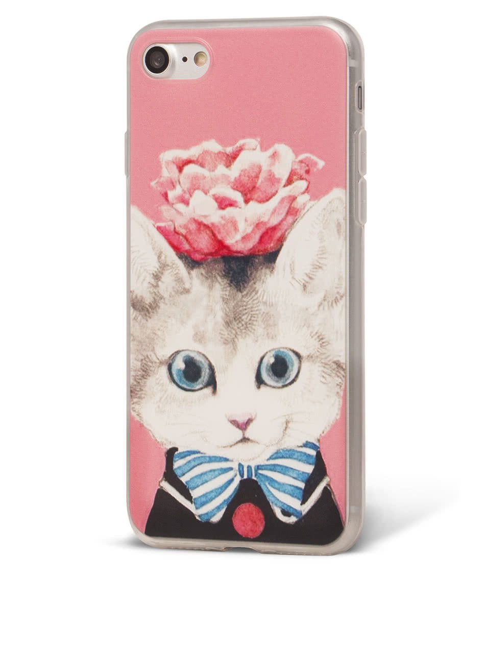 Růžový ochranný kryt na iPhone 7 Epico Cat & Roses