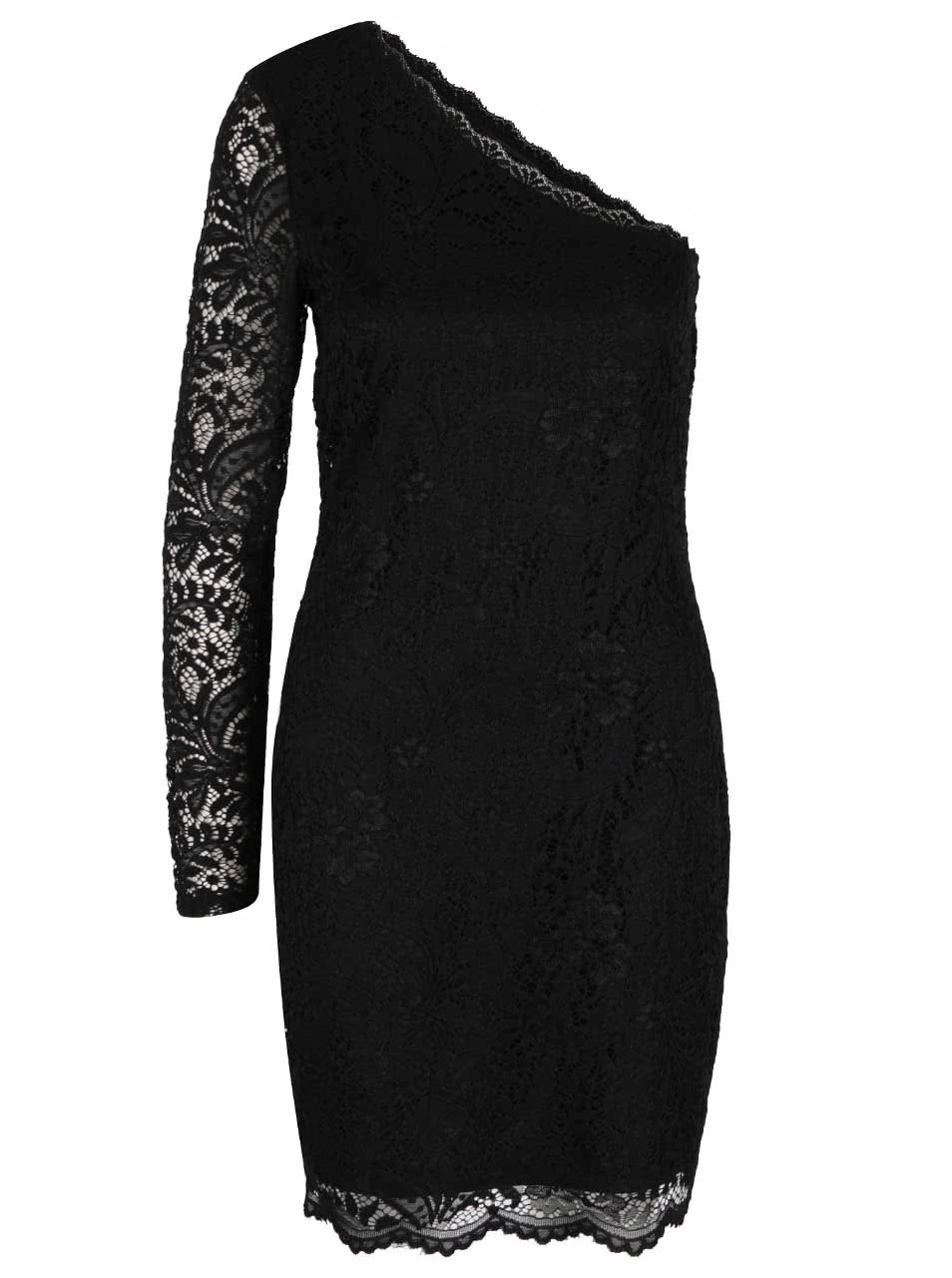 Černé krajkové šaty s odhaleným ramenem Vero Moda Celeb