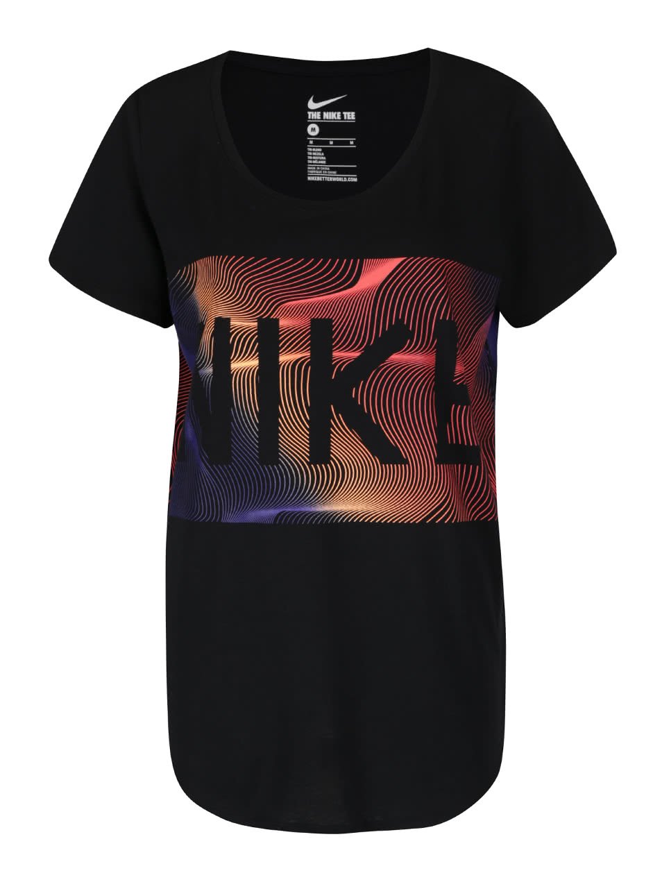 Černé sportovní tričko s potiskem Nike