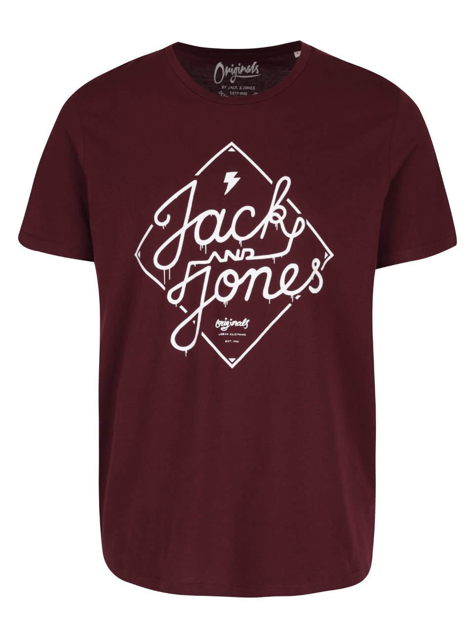 Vínové triko s potiskem Jack & Jones Richard
