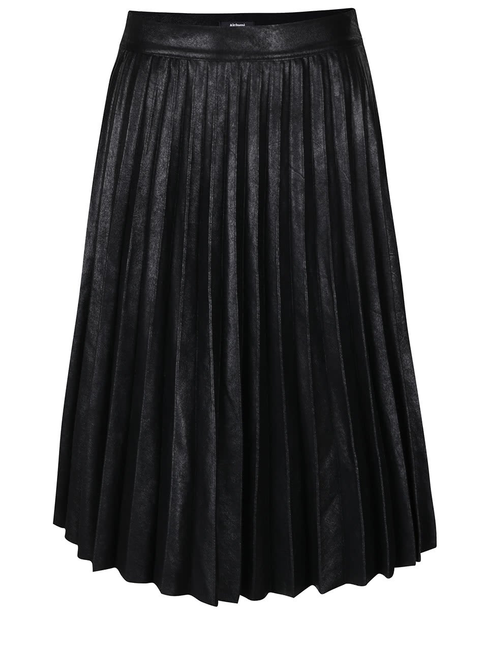 Černá lesklá plisovaná sukně Alchymi