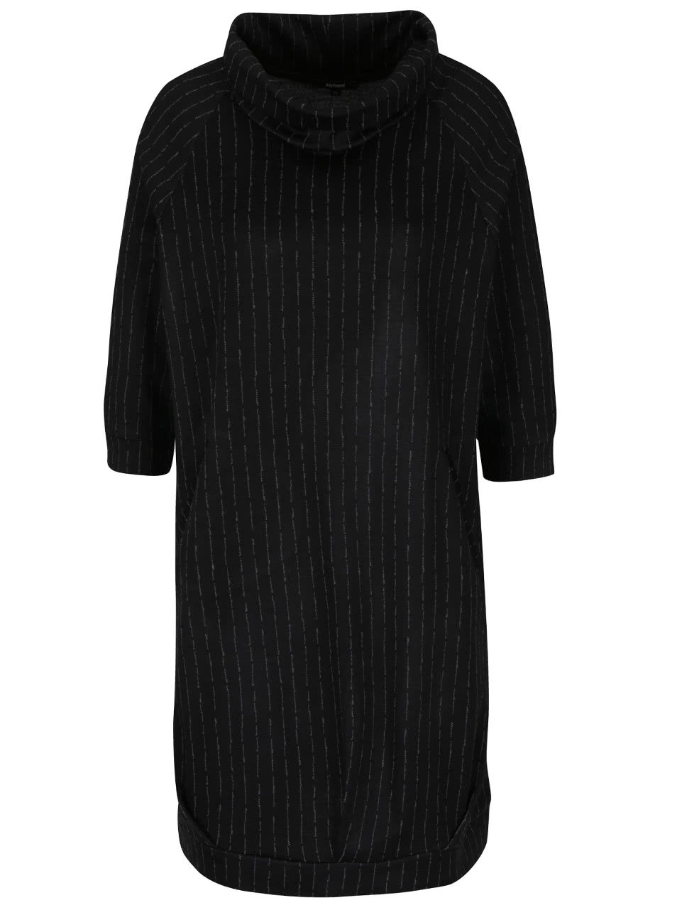Černé volnější šaty s jemným vzorem Alchymi Freda