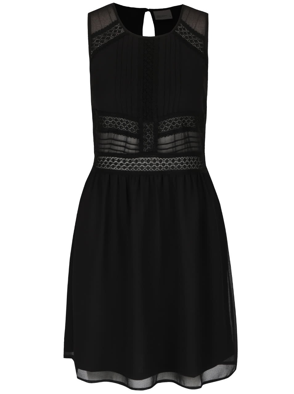Černé šaty s krajkovými detaily Vero Moda Ladylike