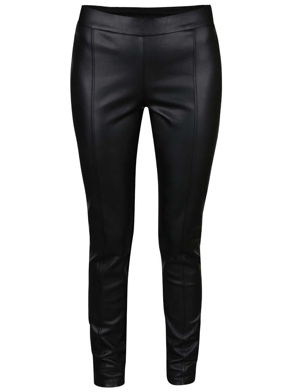 Černé koženkové kalhoty Vero Moda Canti