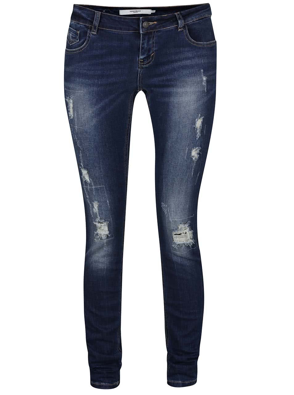 Modré džíny s potrhaným efektem Vero Moda Five