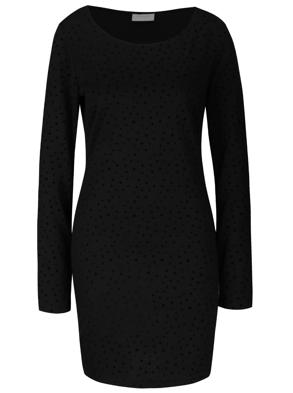 Černé šaty s plastickými puntíky VILA Tinny