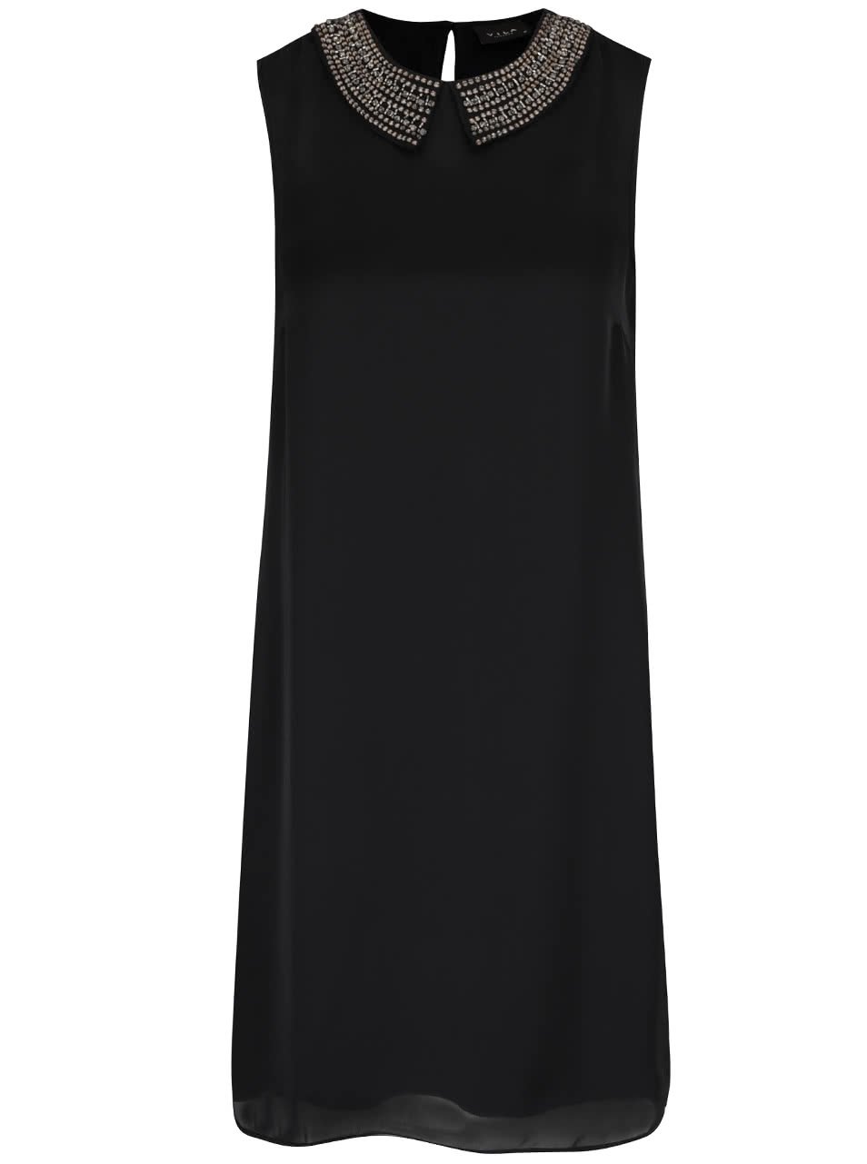 Černé šaty bez rukávů s detaily VILA Blingers