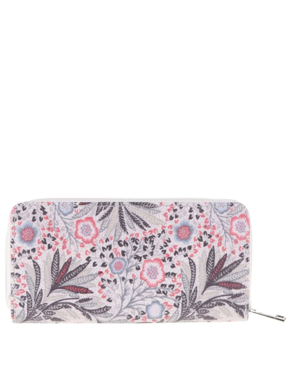 Krémová peněženka s motivem květin Haily´s Nika