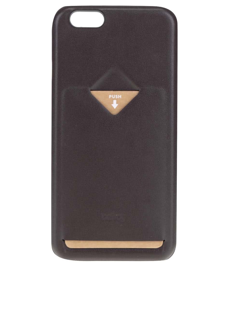 Tmavě hnědý kožený kryt pro iPhone 6/6s s přihrádkou na platební kartu Bellroy