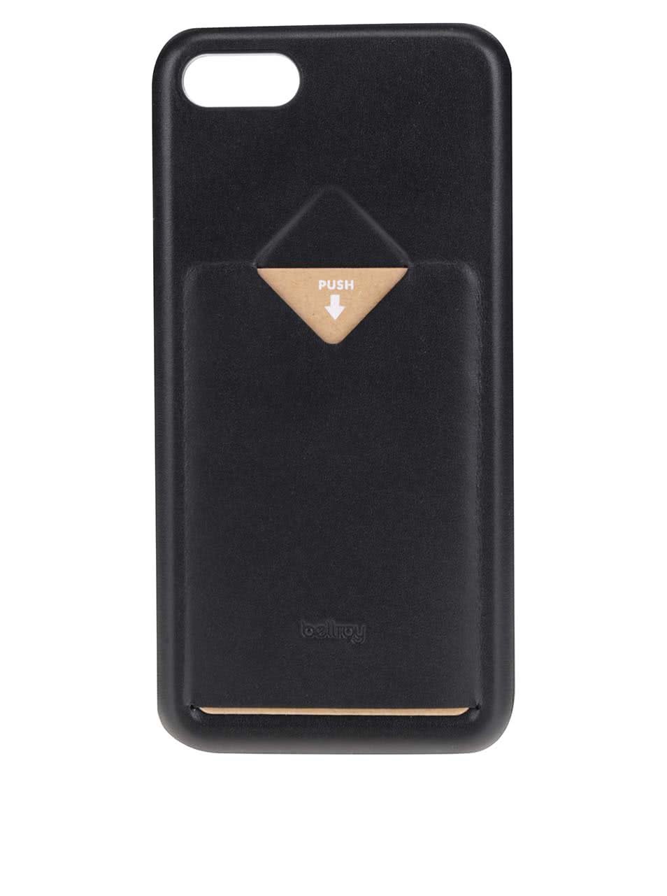 Černý kožený kryt pro iPhone 7 s přihrádkou na platební kartu Bellroy
