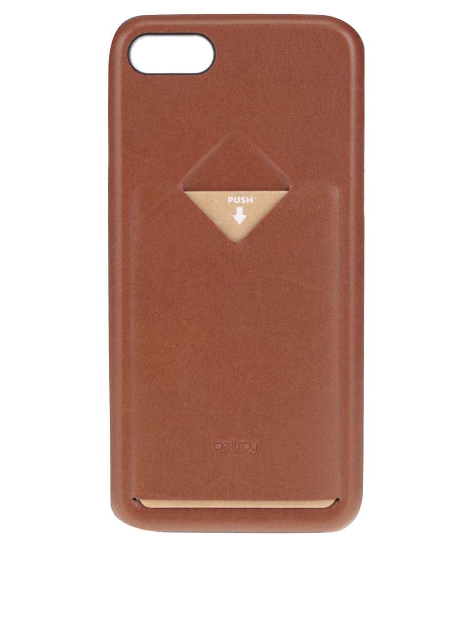Světle hnědý kožený kryt pro iPhone 7 s přihrádkou na platební kartu Bellroy