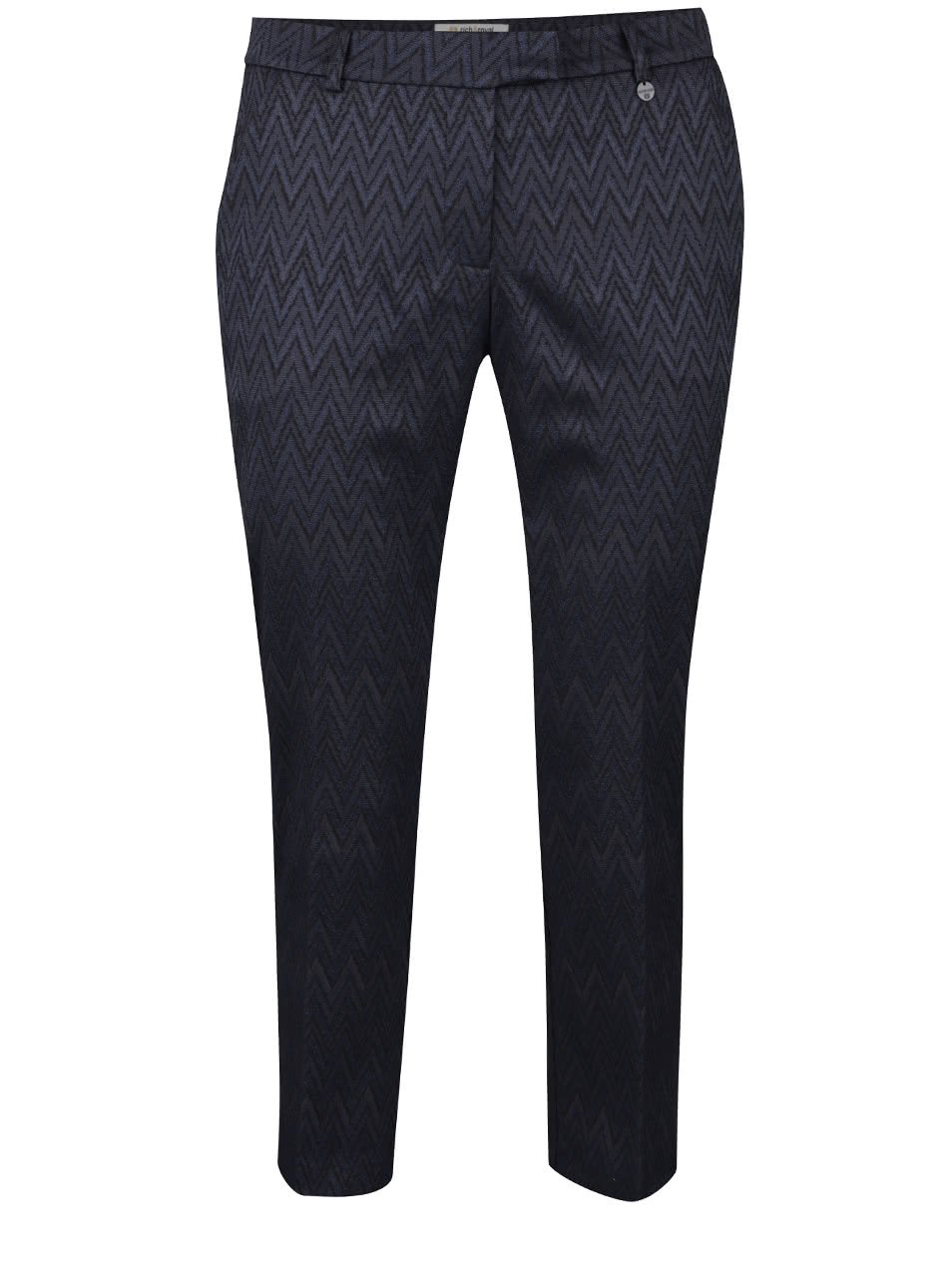 Tmavě modré osminkové formální kalhoty se vzorem Rich & Royal