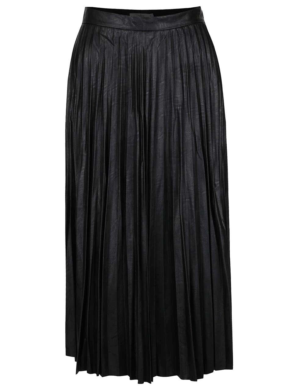 Černá plisovaná koženková sukně Darling Blair