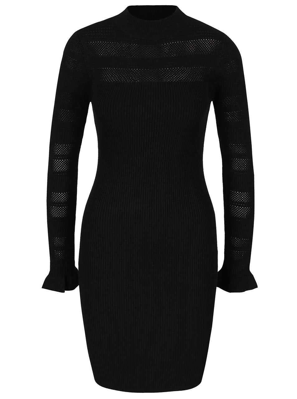 Černé svetrové šaty Miss Selfridge