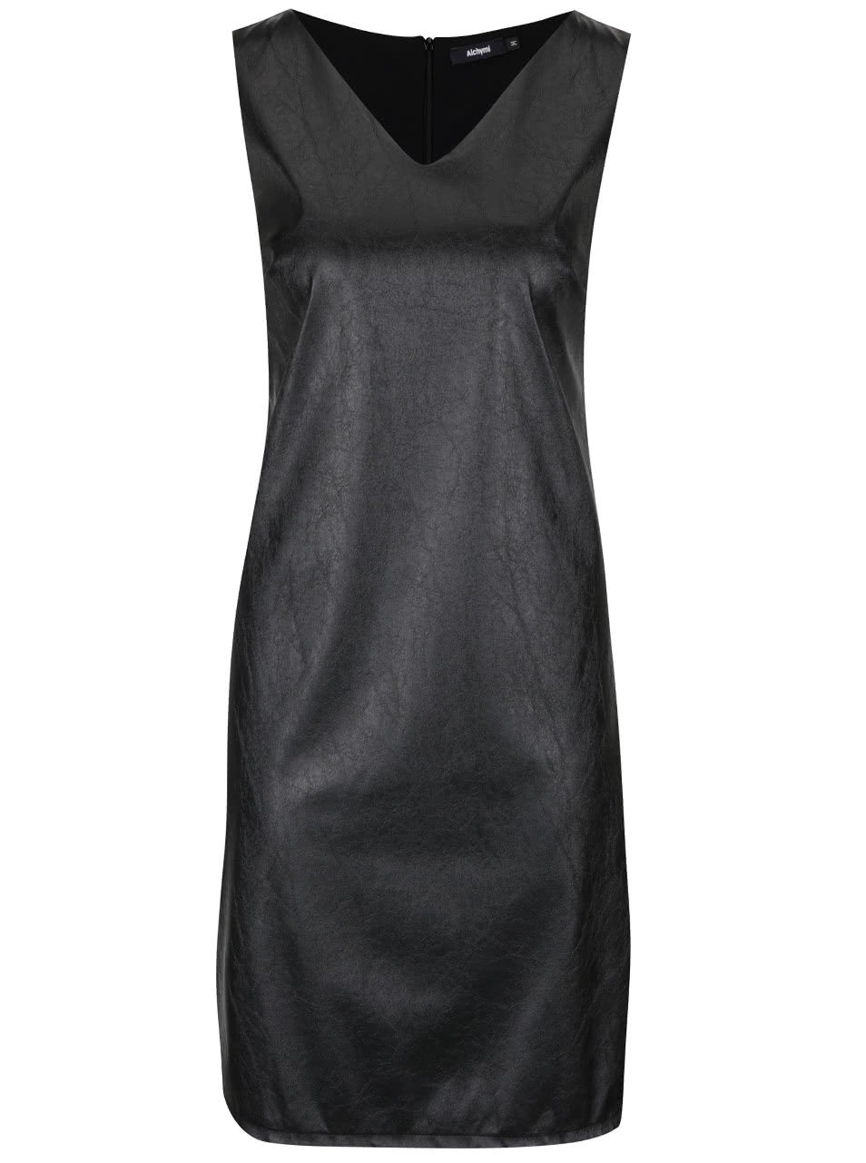 Černé koženkové šaty Alchymi Kaya