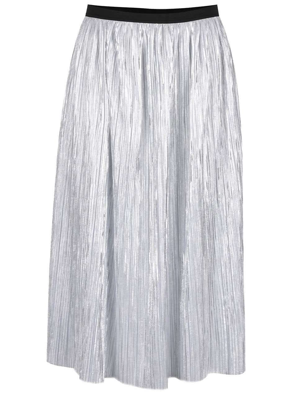 Plisovaná midi sukně ve stříbrné barvě TALLY WEiJL