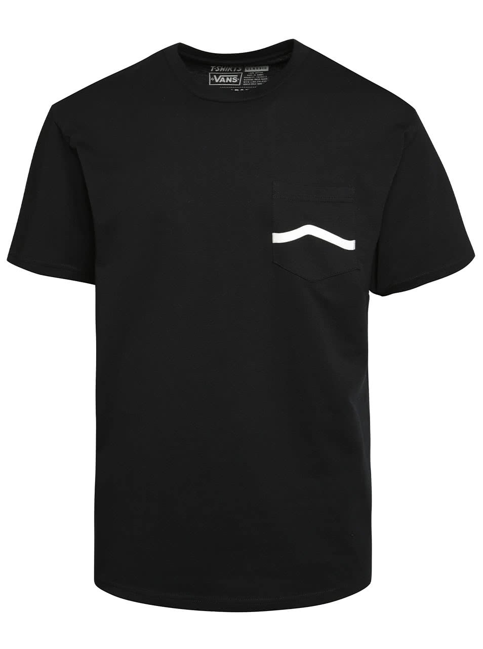 Černé pánské triko s náprsní kapsou Vans Side Stripe