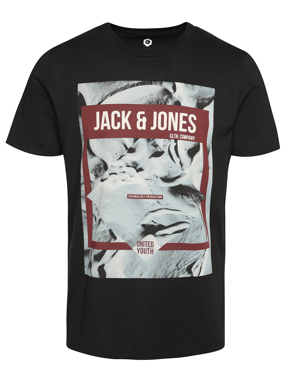 Černé triko s potiskem Jack & Jones Frank