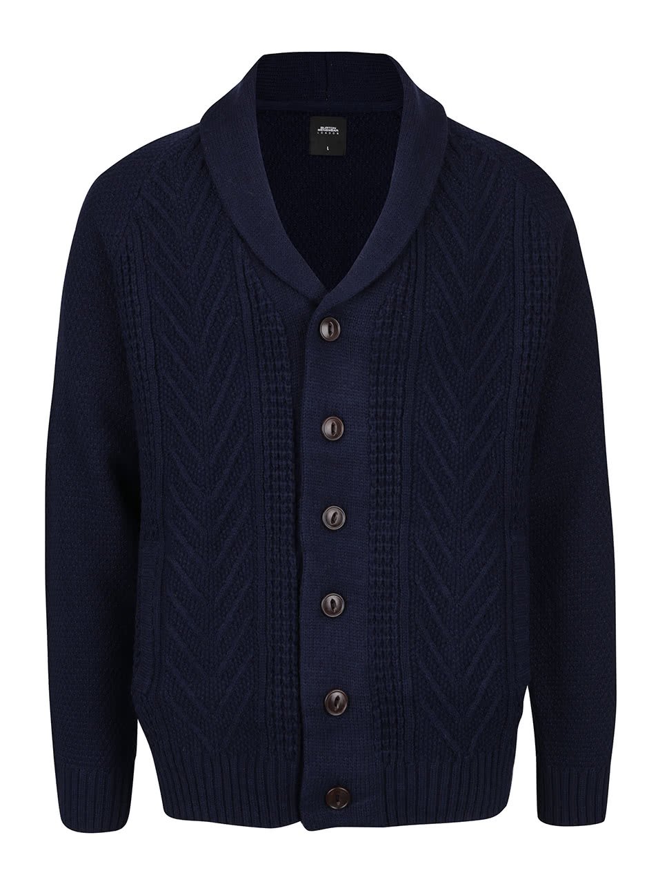 Tmavě modrý propínací svetr Burton Menswear London