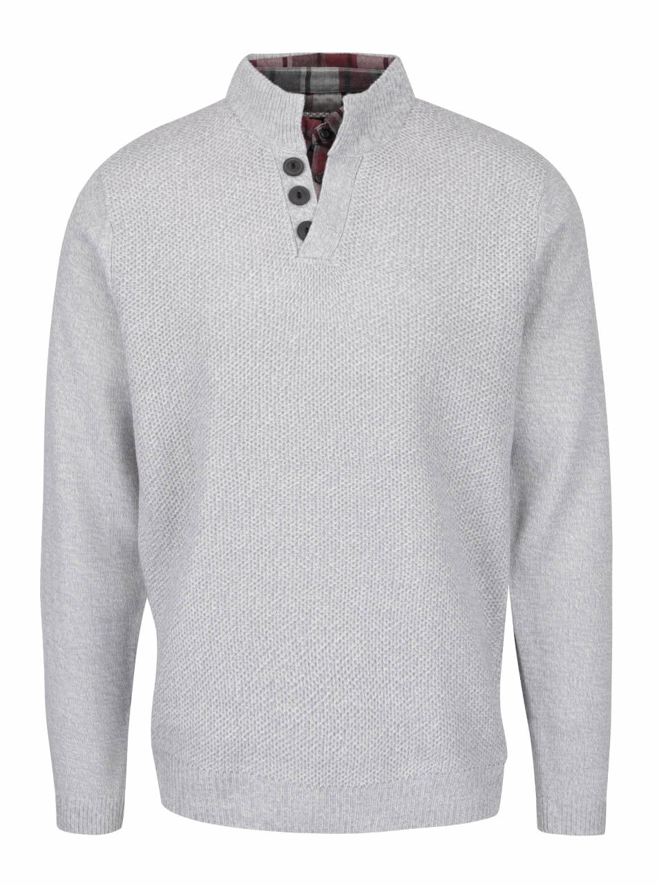 Šedý svetr s košilovým límcem Burton Menswear London