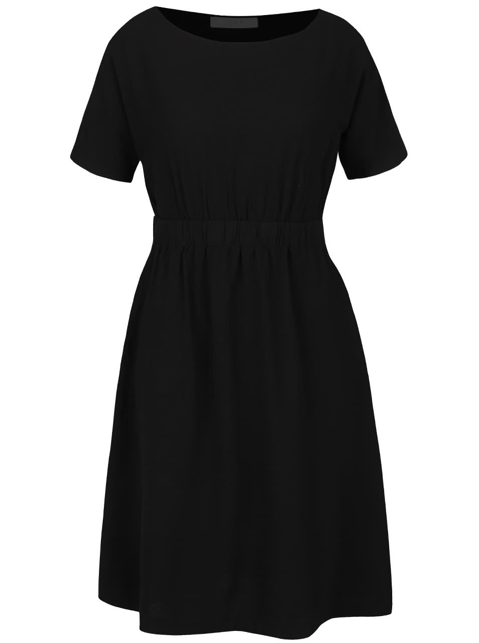 Černé šaty s gumou v pase VILA Calt