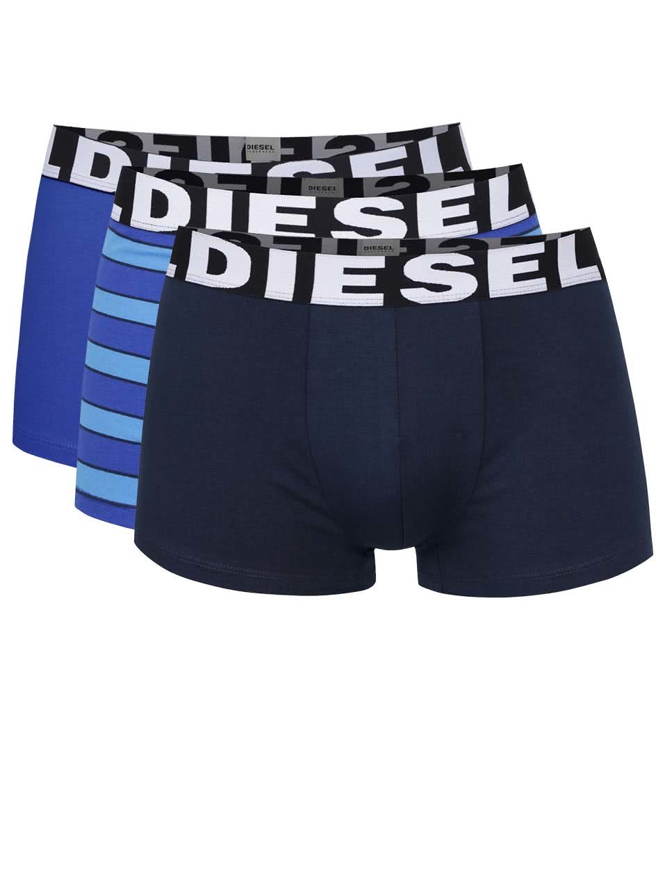 Sada tří modrých boxerek Diesel