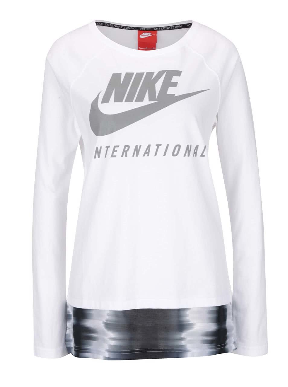 Bílé dámské tričko s dlouhým rukávem Nike International Top