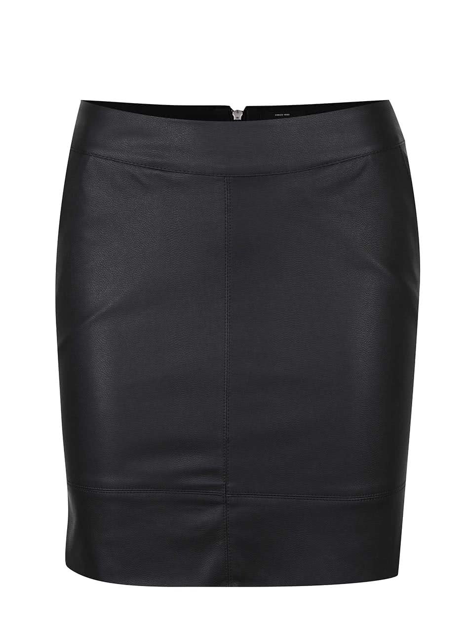 Černá koženková sukně s kapsami ONLY Base