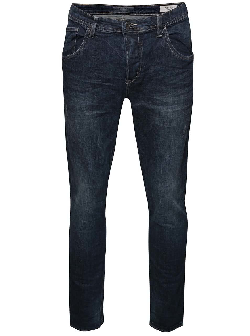 Tmavě modré slim fit džíny s vyšisovaným efektem Blend