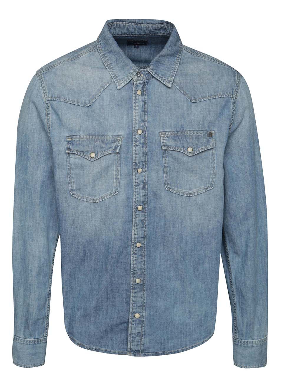 Modrá pánská džínová košile Pepe Jeans Carson