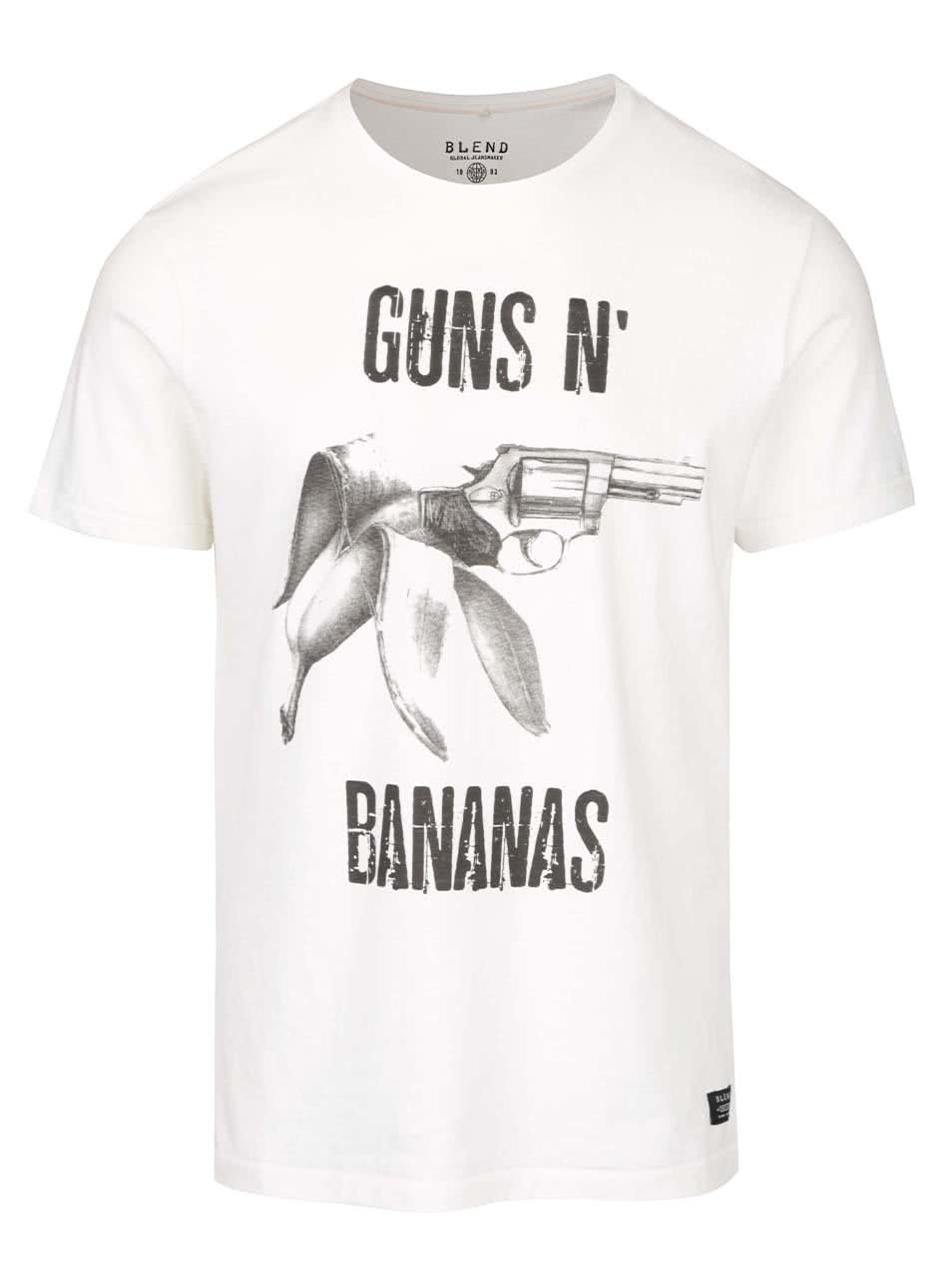 Krémové triko s černým potiskem Guns N´ Bananas Blend