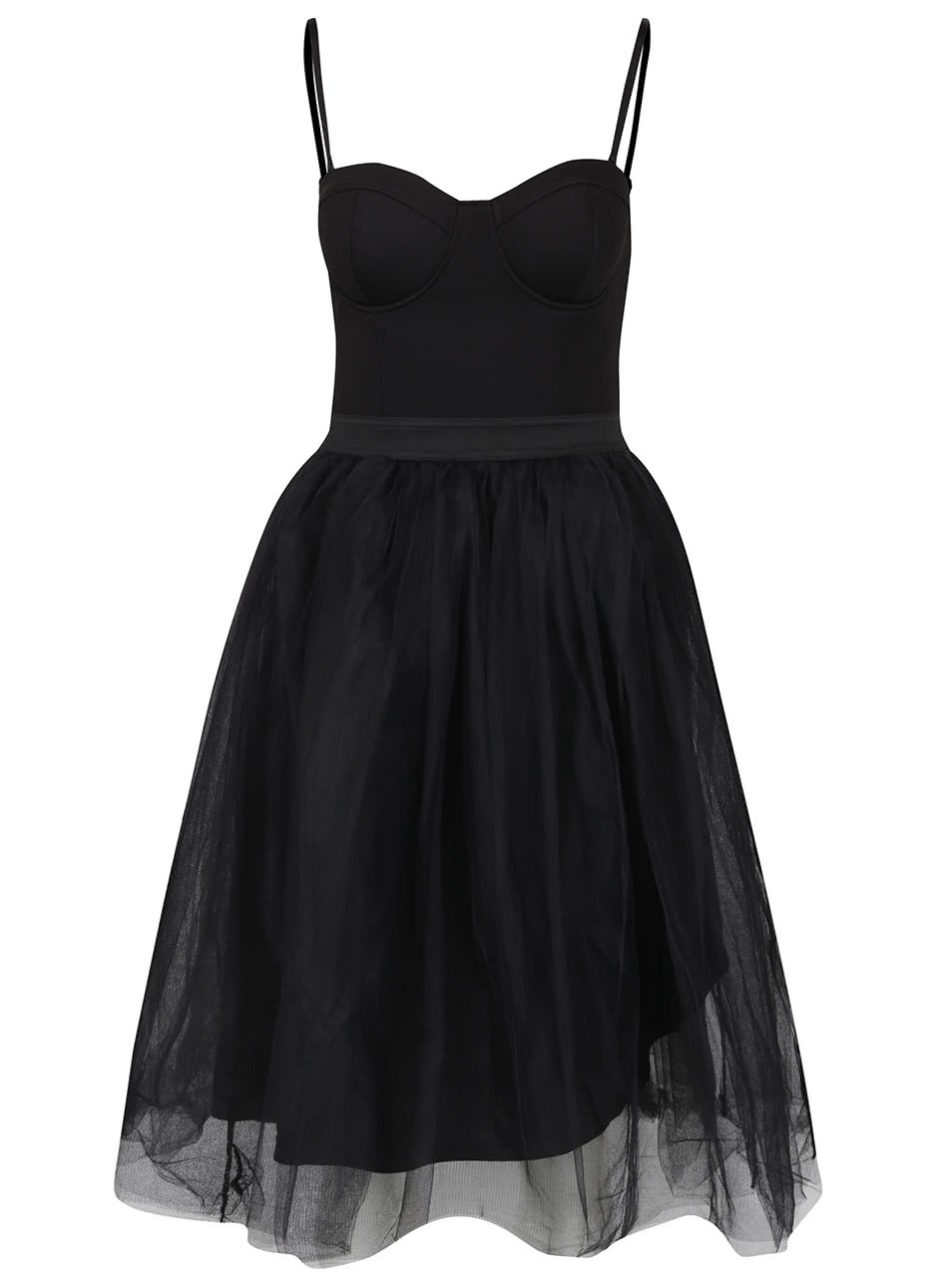 Černé šaty s tylovou sukní TALLY WEiJL