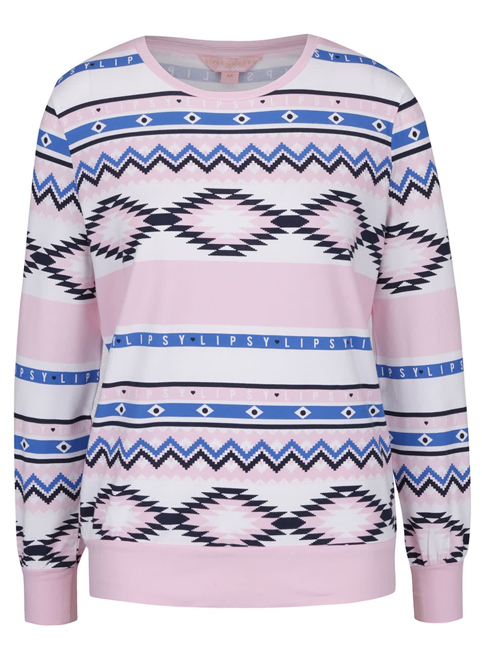 Modro-růžový horní díl pyžama Lipsy