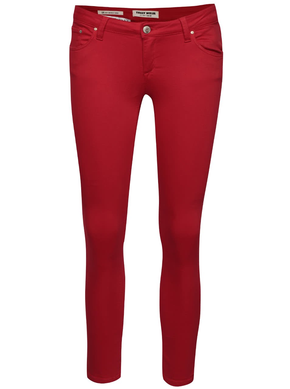 Červené skinny džíny s nízkým pasem TALLY WEiJL