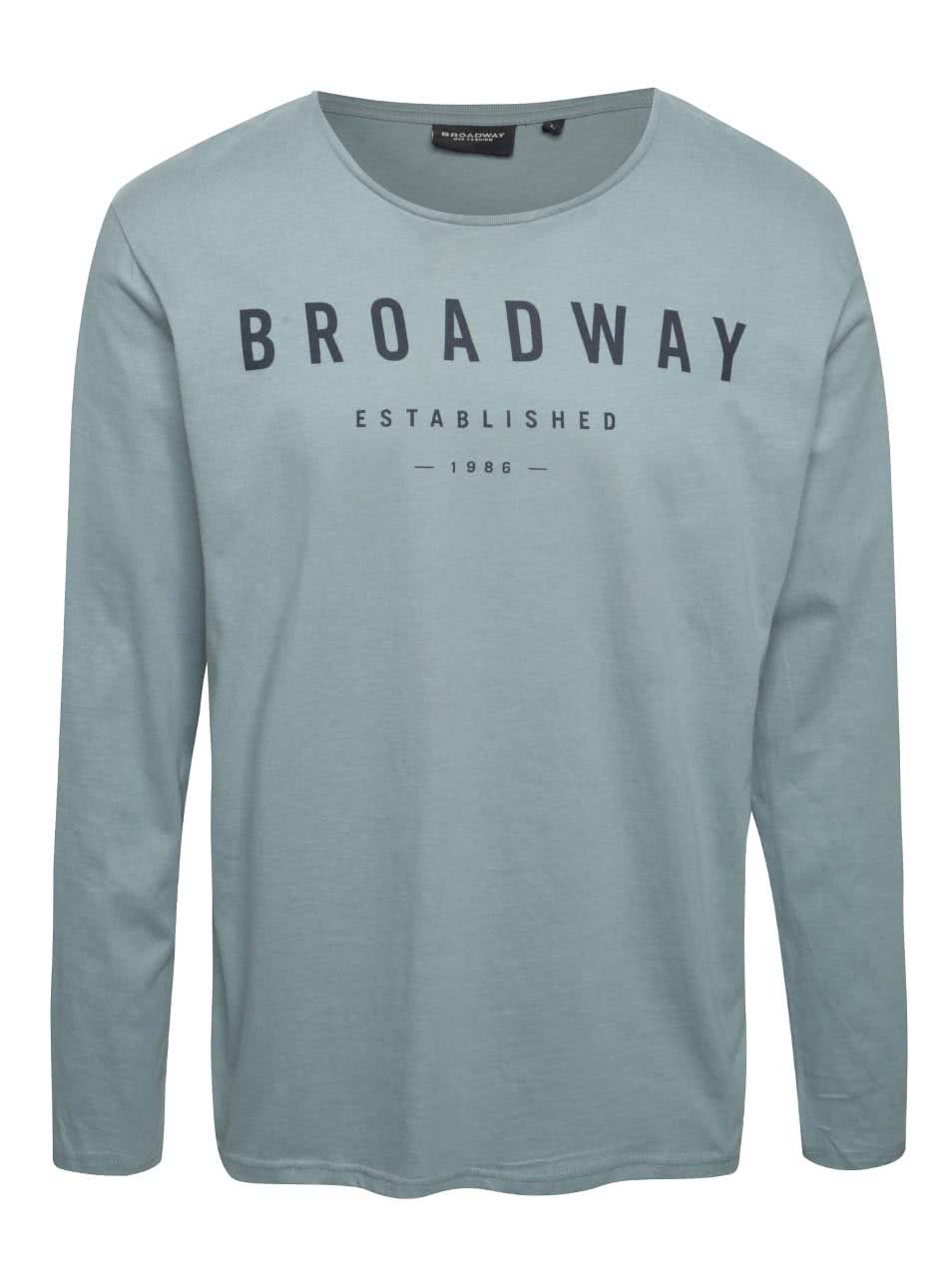 Zelenomodré pánské triko s dlouhým rukávem Broadway